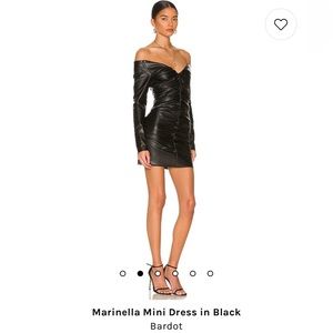 Faux leather mini dress